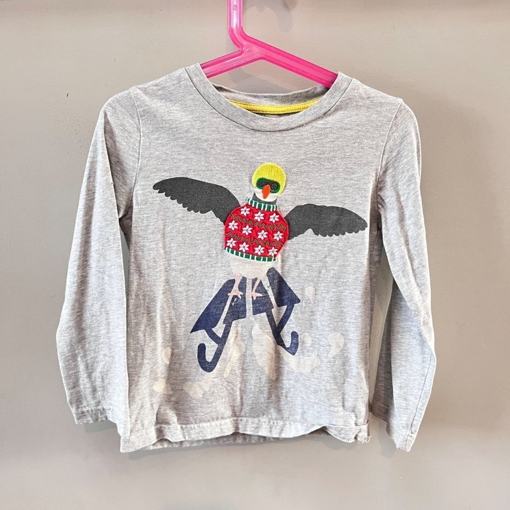 Mini Boden Flying Bird applique Shirt- Size 3-4y